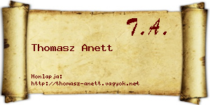 Thomasz Anett névjegykártya